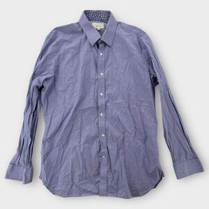 Ted Baker Endurance Shirt Mens 16.5 34/35 Button Down Long Sleeve Purple Striped